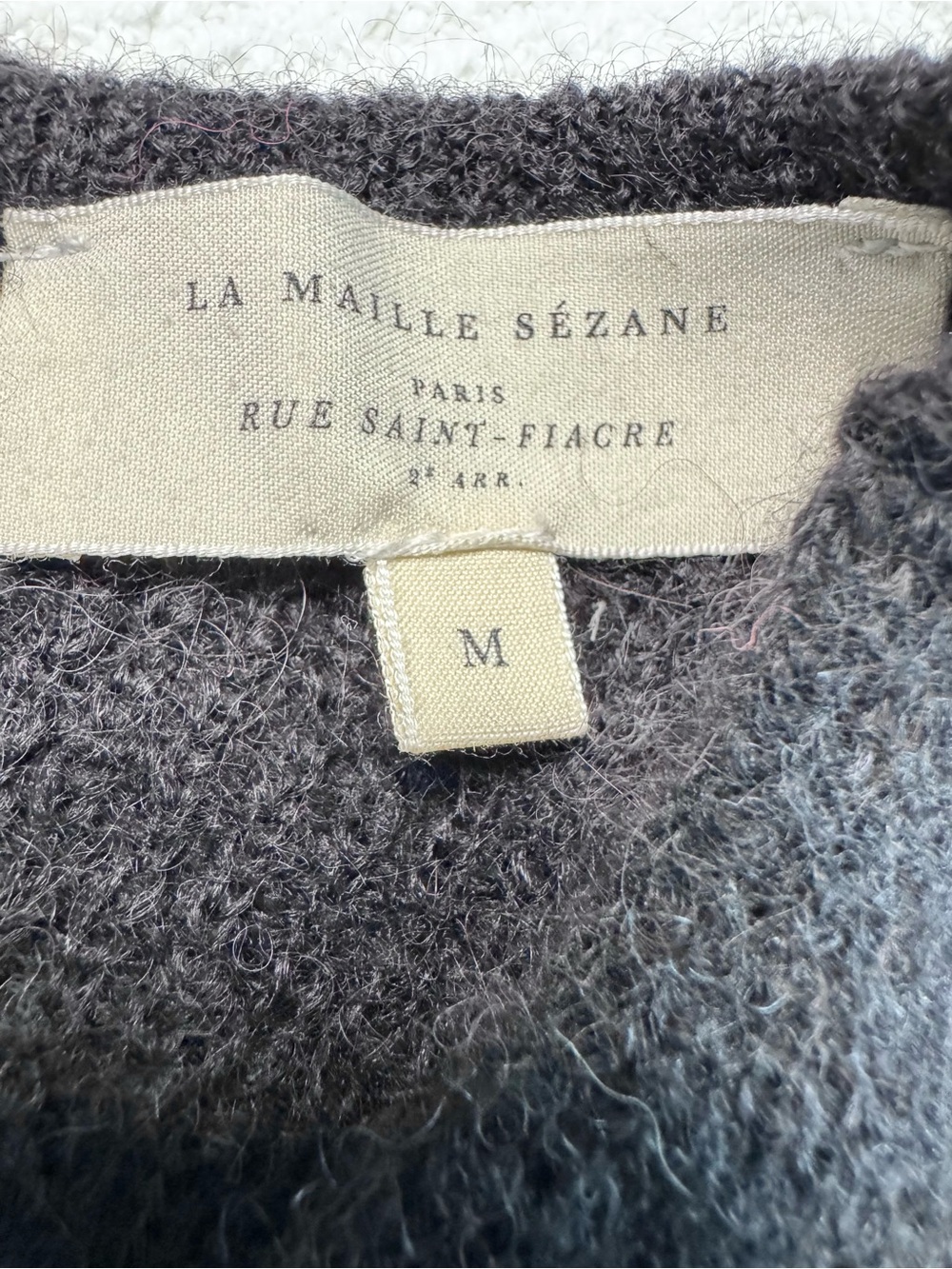Sézane Barry Cardigan Black Reversible V-Neck Sweater Size M - Picture 9 of 11